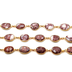 Golden Snowflake Brown obsidian FreeForm 10-15mm Gold Plated  Wholesale Bezel Continuous Connector Chain