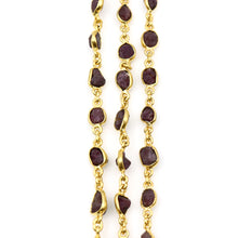 Load image into Gallery viewer, Rough Ruby Rough 10mm Gold Plated  Wholesale Bezel Continuous Connector Chain
