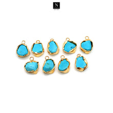 Load image into Gallery viewer, 5Pc Lot Free Form Gold Electroplated Gemstone, 19x13mm Rough Gemstone Pendant

