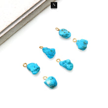 Load image into Gallery viewer, 5Pc Rough Gemstone Necklace Pendant 12x8mm Gold Electroplated Pendant
