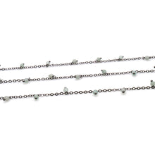 Load image into Gallery viewer, Prehnite 3-4mm Cluster Rosary Chain Faceted Oxidized Dangle Rosary 5FT

