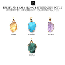 Load image into Gallery viewer, 5Pc Gold Plated Prong Setting Single Bail 25x16mm Gemstone Pendant
