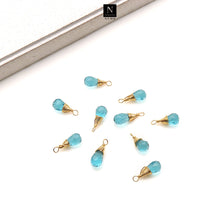 Load image into Gallery viewer, 5PC Lot Drop Shape 16x6mm Gold Wire Wrapped Single Bail Gemstone Connector
