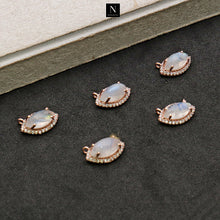 Load image into Gallery viewer, 5Pc Gemstone Prong Setting Charm Rose Gold Marquise 13x8mm Gemstone Connector
