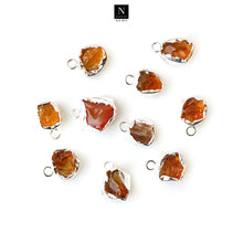Load image into Gallery viewer, 5PC Lot Free Form Silver Electroplated Gemstone, 19x13mm Rough Gemstone Pendant
