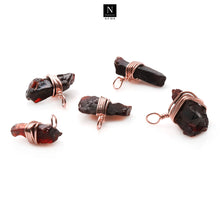 Load image into Gallery viewer, 5Pc Lot Rose Gold Plated Rough Gemstone Pendant 20x14mm Free Form Wire Wrapped
