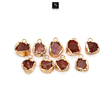 Load image into Gallery viewer, 5Pc Lot Free Form Gold Electroplated Gemstone, 19x13mm Rough Gemstone Pendant
