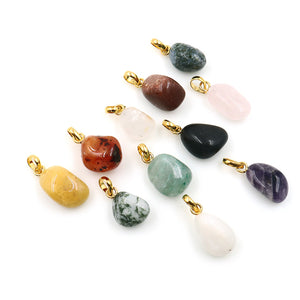 5PC Tumble Gemstone Necklace | Gold Chain Necklace | Lobster Clasp Necklace | Lenght 18 Inch