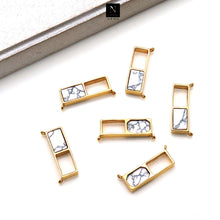 Load image into Gallery viewer, 5Pc Gemstone Bar 23x8mm Rectangle Gold Plated Double Bail Pendant Connector
