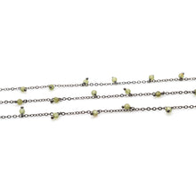 Load image into Gallery viewer, Peridot 3-4mm Cluster Rosary Chain Faceted Oxidized Dangle Rosary 5FT

