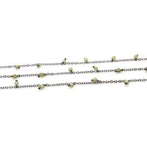 Peridot 3-4mm Cluster Rosary Chain Faceted Oxidized Dangle Rosary 5FT