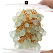 Load image into Gallery viewer, Prehnite 8x6mm Cluster Rosary Chain Faceted Gold Plated Dangle Rosary 5FT
