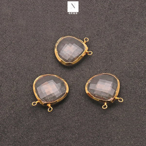5pc Heart Shape 22x20mm Double Bail Gemstone Necklace Pendant