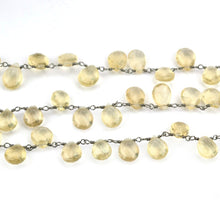 Load image into Gallery viewer, Lemon Topaz 10x6mm Cluster Rosary Chain Faceted Oxidized Dangle Rosary 5FT
