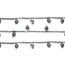 Load image into Gallery viewer, Labradorite 5mm Cluster Rosary Chain Faceted Oxidized Dangle Rosary 5FT
