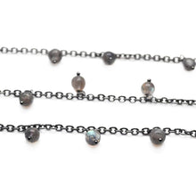 Load image into Gallery viewer, Labradorite 5mm Cluster Rosary Chain Faceted Oxidized Dangle Rosary 5FT
