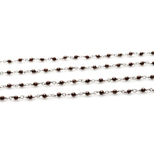 Load image into Gallery viewer, 5ft Brown Pyrite 2-2.5mm Silver Wire Wrapped Beads Rosary | Gemstone Rosary Chain | Wholesale Chain Faceted Crystal
