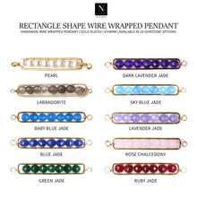Load image into Gallery viewer, 5PC Rectangle Gemstone Pendant 47x8mm Gold Plated Double Bail Wire Wrapped Pendant
