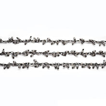 Load image into Gallery viewer, Labradorite 2-2.5mm Cluster Rosary Chain Faceted Oxidized Dangle Rosary 5FT
