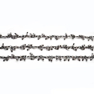 Labradorite 2-2.5mm Cluster Rosary Chain Faceted Oxidized Dangle Rosary 5FT