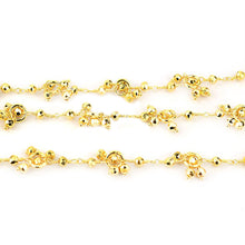Load image into Gallery viewer, Golden Pyrite 2.5-3mm Cluster Rosary Chain Faceted Gold Plated Dangle Rosary 5FT
