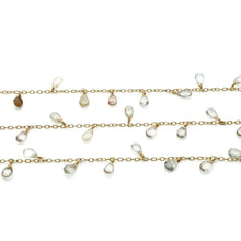 Load image into Gallery viewer, Golden Rutile 10x7mm Cluster Rosary Chain Faceted Gold Plated Dangle Rosary 5FT
