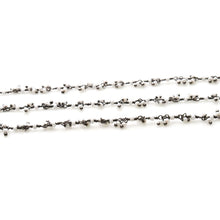 Load image into Gallery viewer, Synthetic Pearl 2-2.5mm Cluster Rosary Chain Faceted Oxidized Dangle Rosary 5FT

