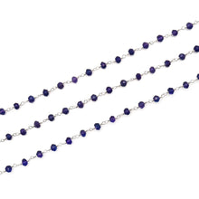 Load image into Gallery viewer, Amethyst 4mm Round Faceted Silver Plated Beads Rosary 5FT
