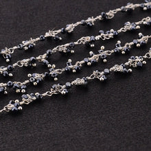 Load image into Gallery viewer, Mystique Pyrite 2-2.5mm Cluster Rosary Chain Faceted Silver Plated Dangle Rosary 5FT
