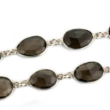 Load image into Gallery viewer, Smokey Topaz 10mm Mix Shape Silver Plated Bezel Continuous Connector Chain
