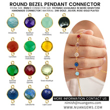 Load image into Gallery viewer, 10pc Set Round Custom Stone Double Birthstone Double Bail Gold Plated Bezel Link Gemstone Connectors 8mm
