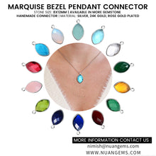 Load image into Gallery viewer, 10pc Set Marquise Shape Birthstone Single Bail Silver Plated Bezel Link Gemstone Connectors 8X12mm
