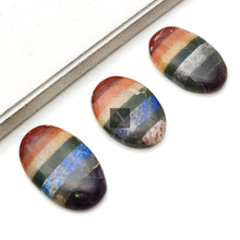 Load image into Gallery viewer, 5PC Natural Worry Gemstones | Hand Curved Thumb Massager Stones | Thumb Meditation Gemstones | 39x29mm Oval
