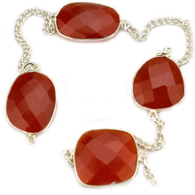 Load image into Gallery viewer, Carnelian 15mm Mix Shape Silver Plated Wholesale Connector Rosary Chain
