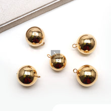 Load image into Gallery viewer, 5PC Round Ball Pendant | Spiritual Pendant | Gold Electroplated Healing Pendant | Single Bail 21x24mm
