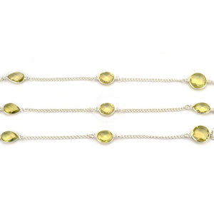 Lemon Topaz 10-15mm Mix Shape Silver Plated Wholesale Connector Rosary Chain