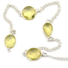 Load image into Gallery viewer, Lemon Topaz 10-15mm Mix Shape Silver Plated Wholesale Connector Rosary Chain
