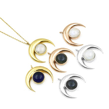 Load image into Gallery viewer, 5PC Crescent Moon Gold Plated Horn Shaped Gemstone | Single Bail Connector | Crescent Moon Diy Jewellery
