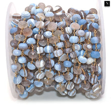 Load image into Gallery viewer, Boulder Opal Faceted Large Beads 7-8mm Gold Plated Rosary Chain
