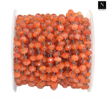 Load image into Gallery viewer, Carnelian Faceted Large Beads 7-8mm Oxidized Rosary Chain
