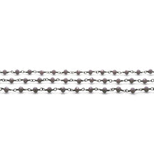 Load image into Gallery viewer, Gray Jade Faceted Bead Rosary Chain 3-3.5mm Oxidized Bead Rosary 5FT
