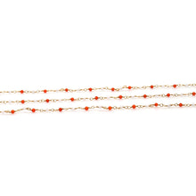 Load image into Gallery viewer, 5ft Carnelian With Rainbow 2-2.5mm Gold Wire Wrapped Beads Rosary | Gemstone Rosary Chain | Wholesale Chain Faceted Crystal
