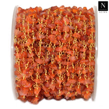 Load image into Gallery viewer, Carnelian Nugget Beads Rosary 4-6mm Gold Plated Rosary 5FT
