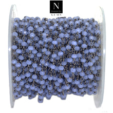 Load image into Gallery viewer, Lavender Faceted Bead Rosary Chain 3-3.5mm Oxidized Bead Rosary 5FT
