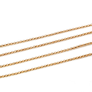 5ft Link Station Chain 2mm | Gold Necklace | Graduated Link Necklace | Finding Chain