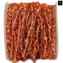 Load image into Gallery viewer, Carnelian Nugget Beads Rosary 4-6mm Silver Plated Rosary 5FT
