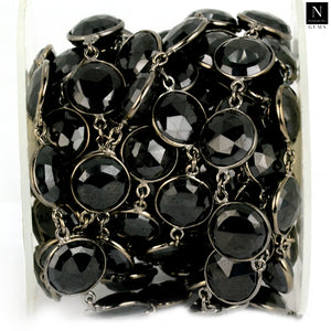Black Spinel 12mm Mix Shape Oxidized Wholesale Connector Rosary Chain