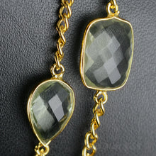 Load image into Gallery viewer, Green Amethyst 10-15mm Mix Shape Gold Plated Wholesale Connector Rosary Chain
