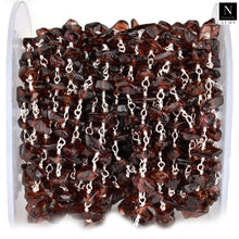 Load image into Gallery viewer, Garnet Nugget Beads Rosary 4-6mm Silver Plated Rosary 5FT
