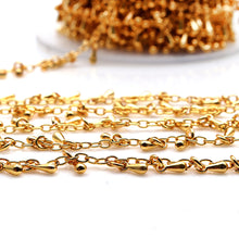 Load image into Gallery viewer, 5ft Gold Pendulum Chains 7x2mm | Pendulum Necklace | Soldered Chain | Anklet Finding Chain
